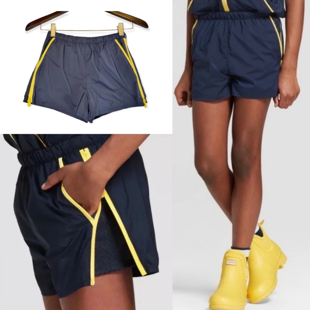 Hunter Dark Blue Shorts with Yellow Accents
